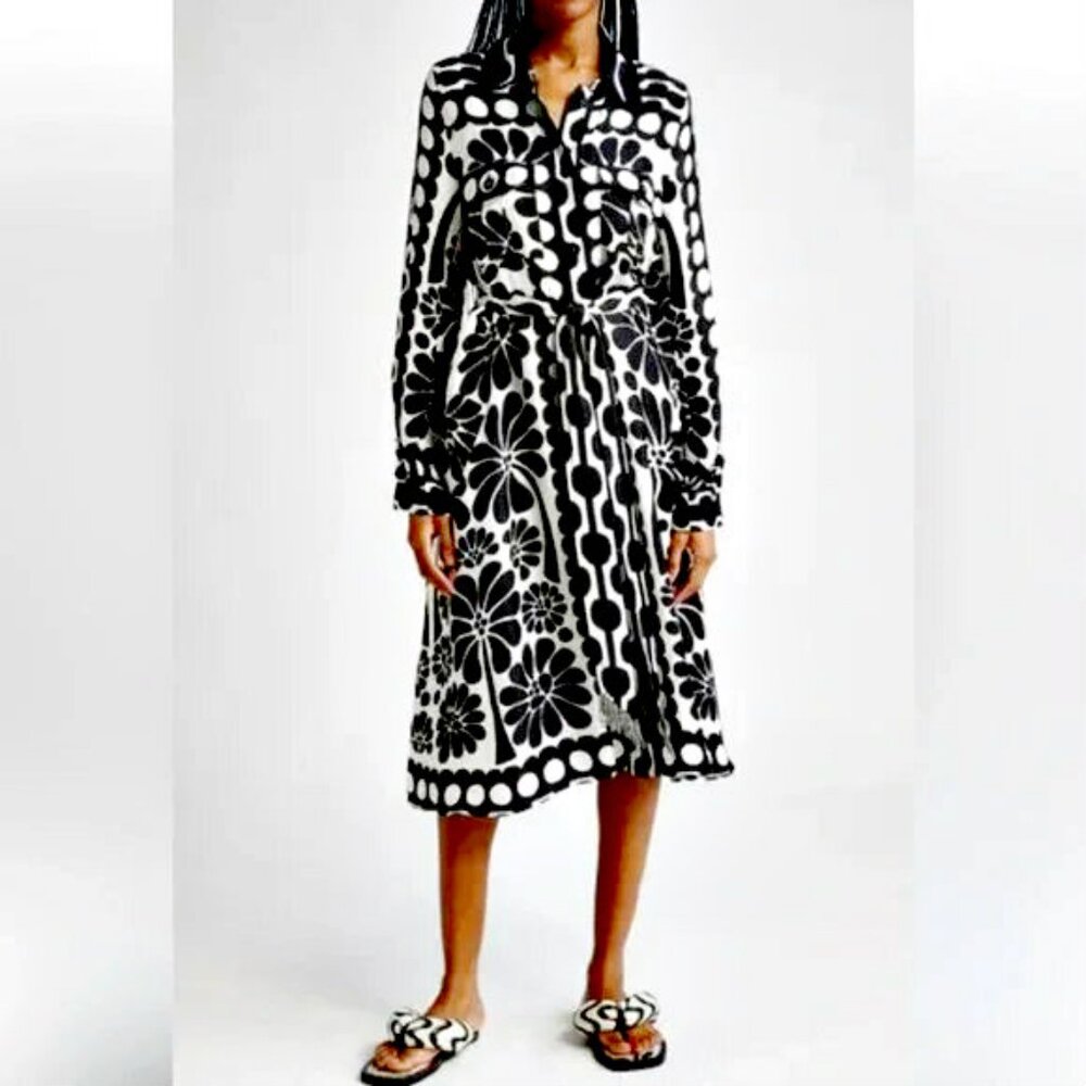 NEW! HOUSE OF HARLOW 1960 PATTERNED DRESS 229.00